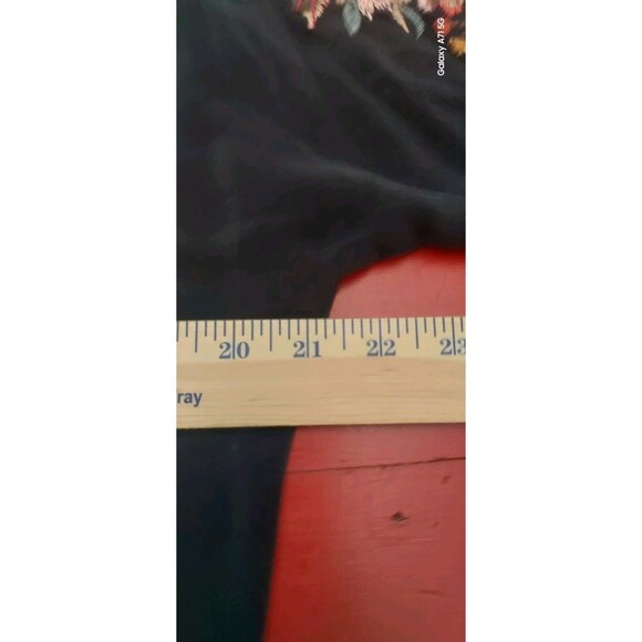 JOHNNY WAS WORKSHOP SILK Embroidered Floral Black  Bohemian Tunic Top SZ S - Picture 7 of 8